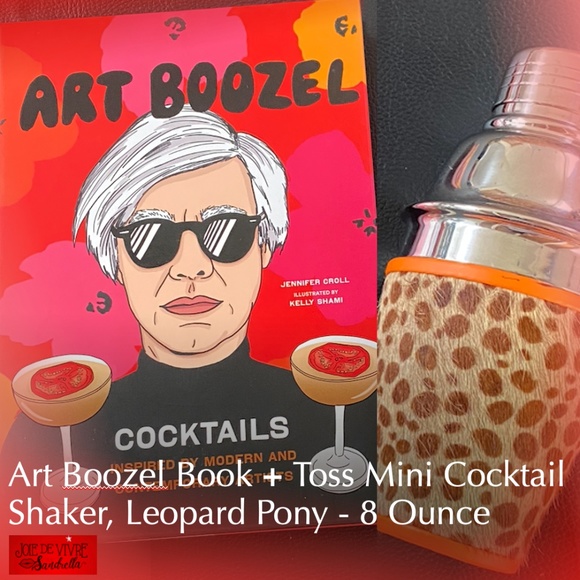 Art Boozel Cocktail Book + Toss Mini Cocktail Shaker, Leopard Pony - 8 Ounce - Picture 1 of 14